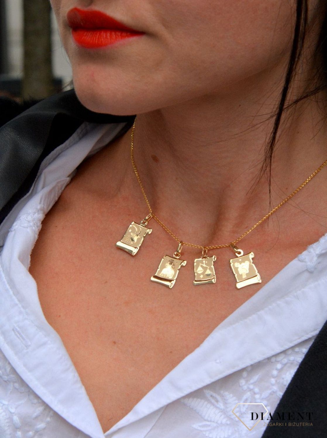 Złota zawieszka znak zodiaku Panna.jpg